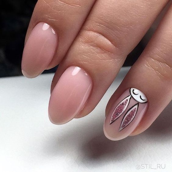 Slatki nokti zečića - Pink uskršnji nokti