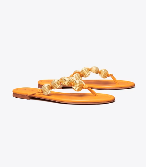   Sandales Tory Burch Capri ornées de perles orange