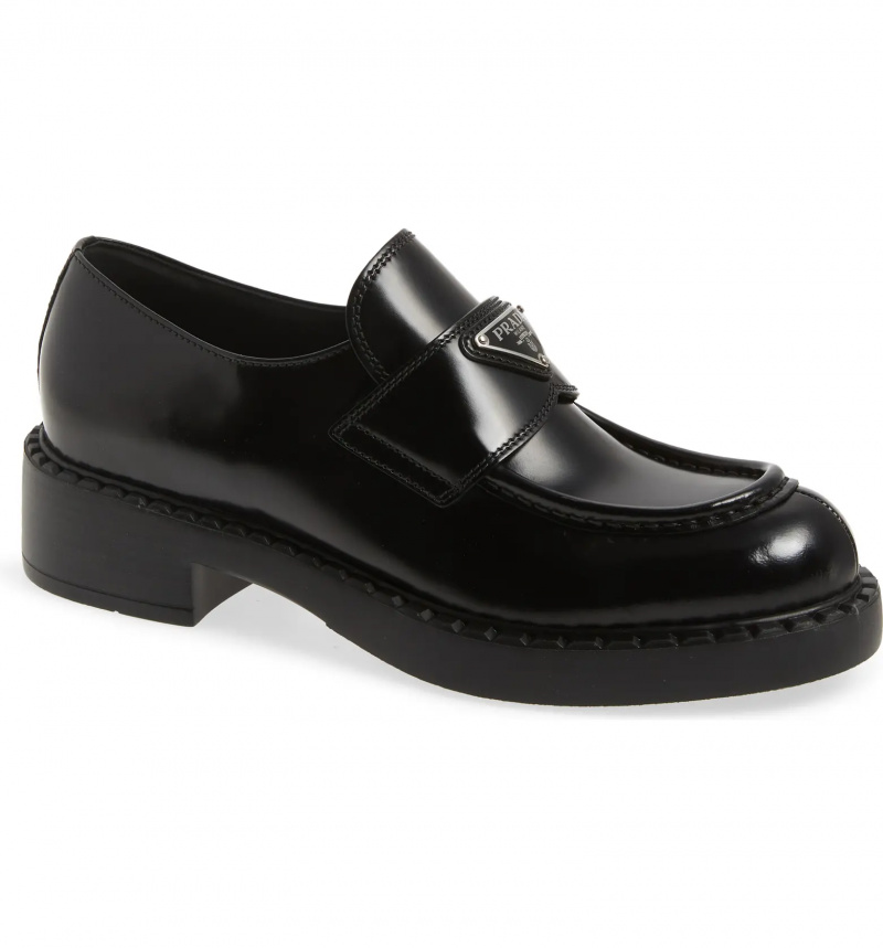   Siyah Prada makosen ayakkabılar