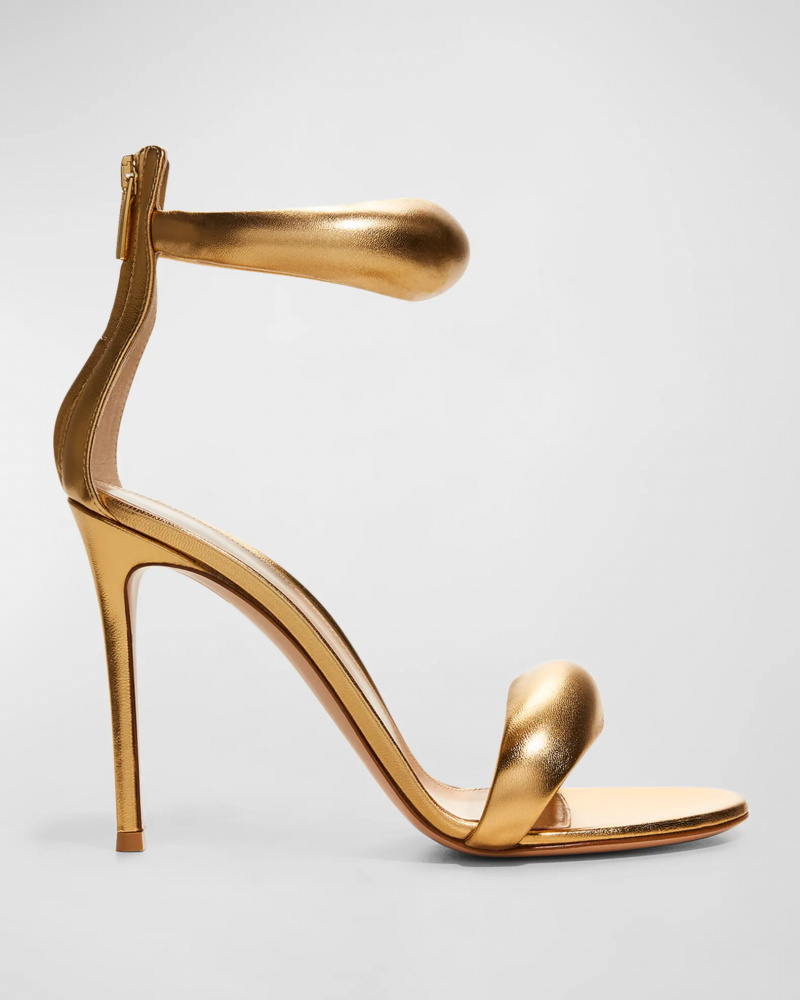   Gianvito Rossi Napa altın rengi sandaletler