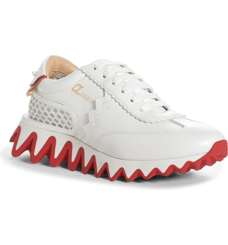   Beyaz ve kırmızı Christian Louboutin Loubishark Sneaker