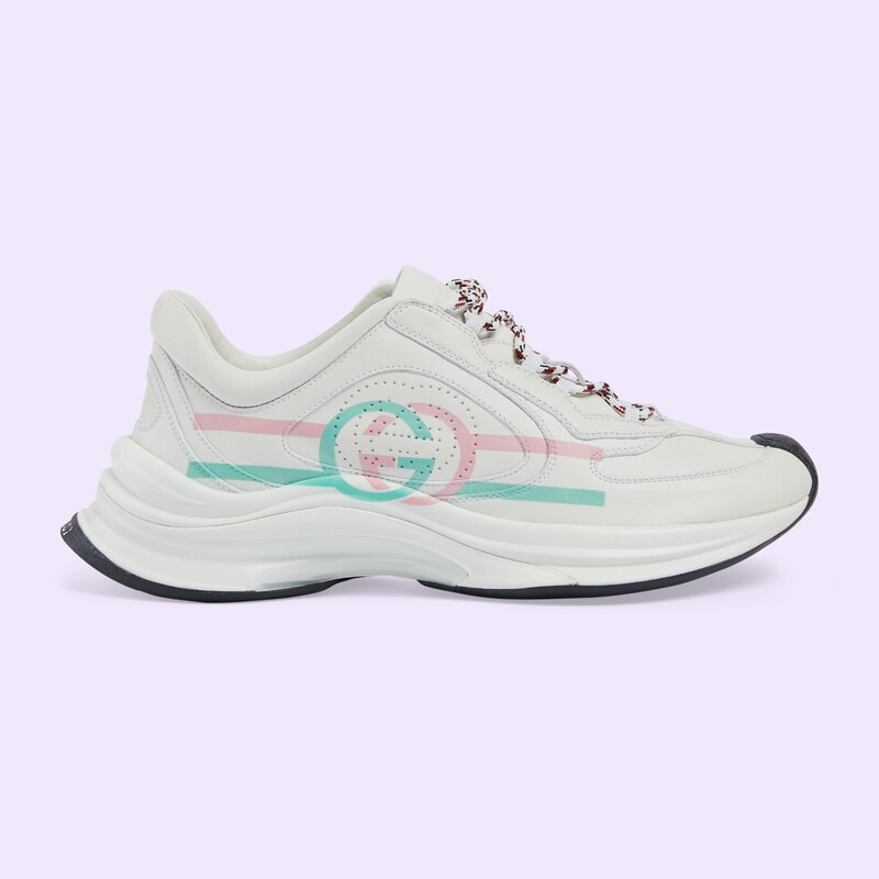   Femme Gucci blanc, rose et turquoise's Gucci Run sneaker 