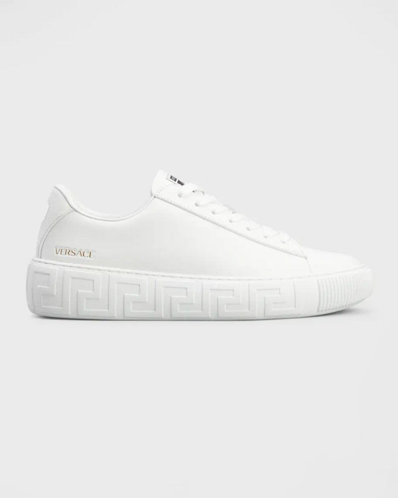   Beyaz Versace Deri Kısa Bilekli Klasik Spor Ayakkabı