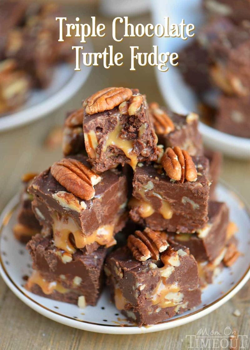 Triple Chocolate Turtle Fudge