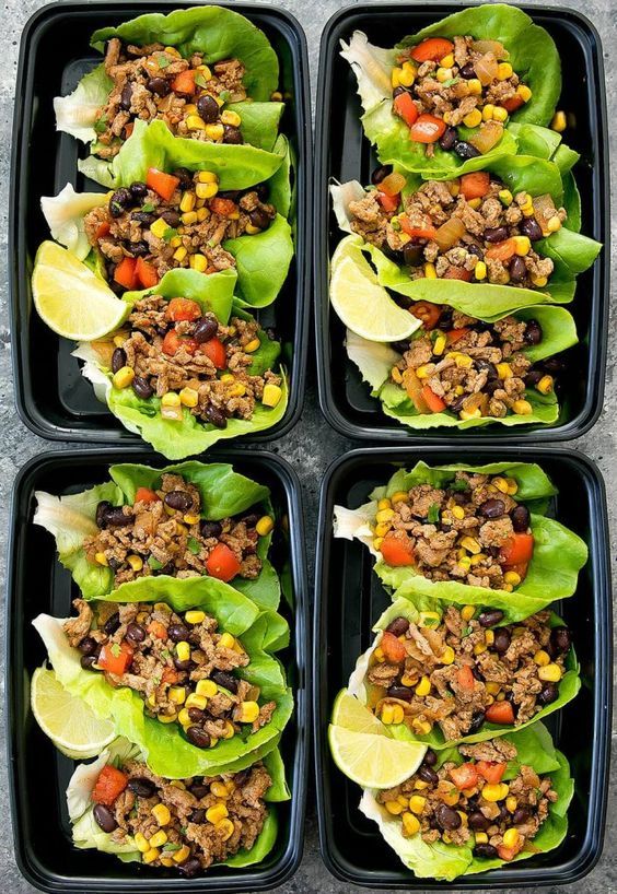 Taco Salat Wraps Meal Prepping Idea