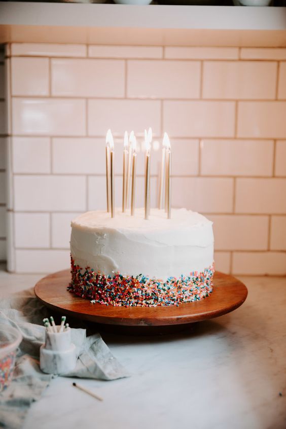 Класичний шоколадний торт на день народження з посипкою