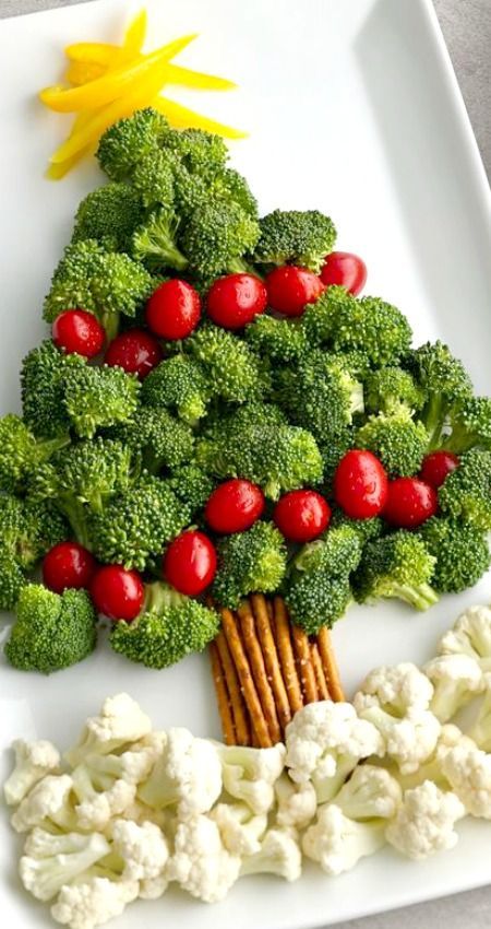 هدايا عيد الميلاد الصحية: طبق خضار شجرة الكريسماس