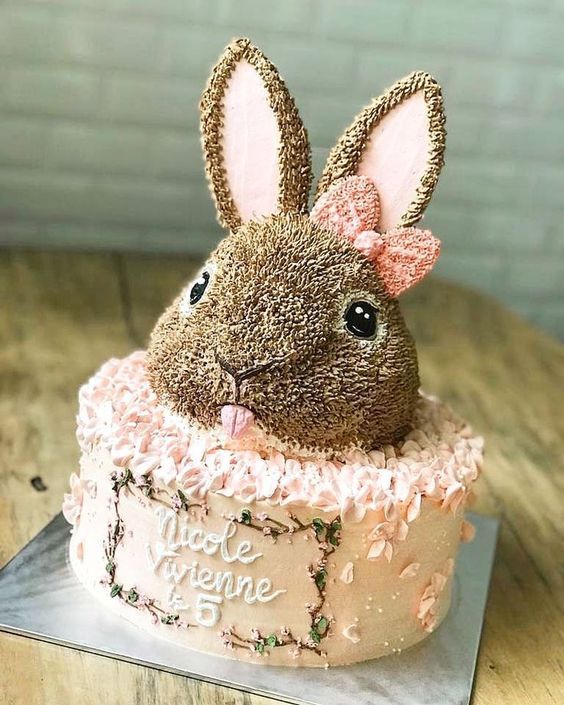 Idées mignonnes de décoration de gâteau de lapin de Pâques