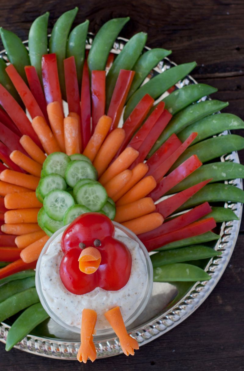 Apéritifs faciles de Thanksgiving : plateau de légumes de Thanksgiving