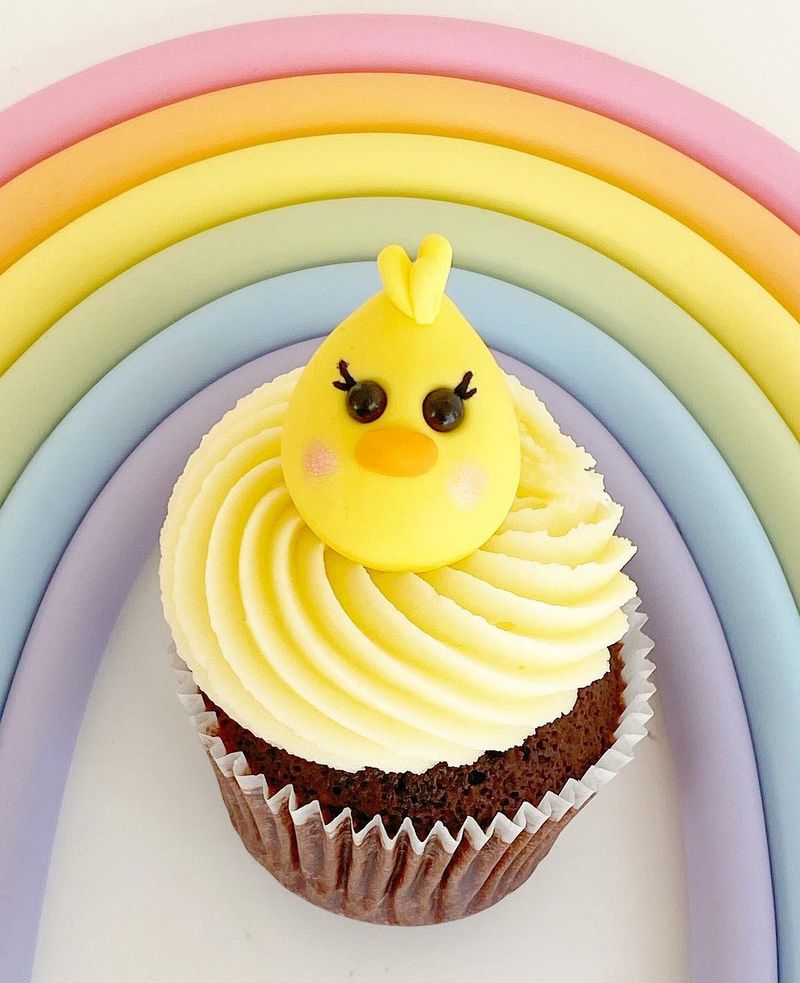 Aranyos Baby Chick Cupcakes húsvétra