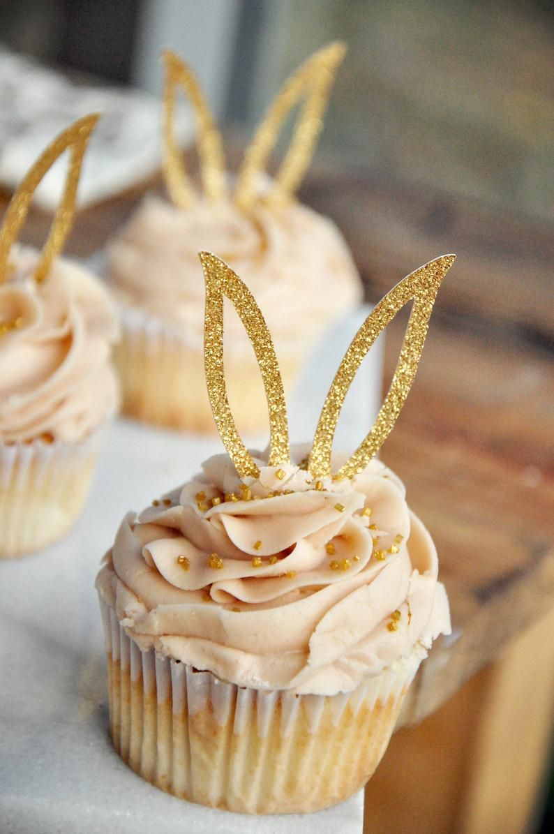 Arany húsvéti nyuszi cupcake topperek