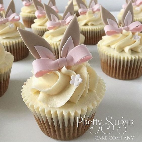 Pretty Bunny Cupcakes with Toppers