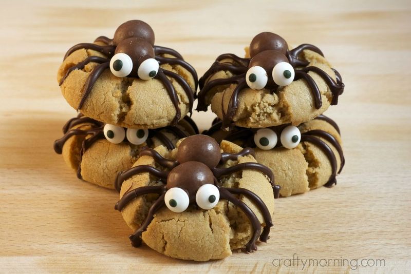 Maapähkinävoi Spider Halloween -keksejä