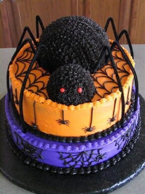 ürkütücü cadılar bayramı pastaları, ürkütücü örümcek pastası
