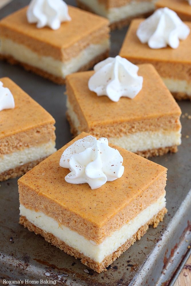 Enkle Thanksgiving-desserter: Pumpkin Cheesecake Bars