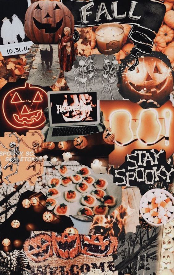 Halloween-Hintergrundbild für iPhone mit Kürbissen, Oktober-Hintergrundbild